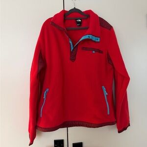 The North Face Men's Royal Arch 1/4-Snap Fleece Pullover jacket in red